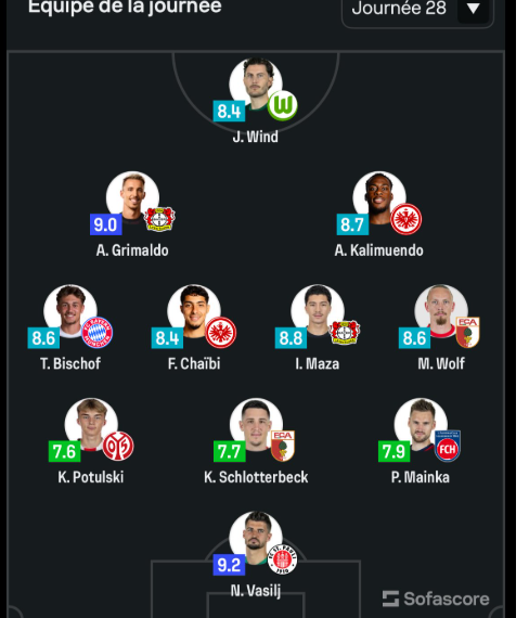 مازة وشايبي ضمن التشكيلة المثالية للبوندسليغا